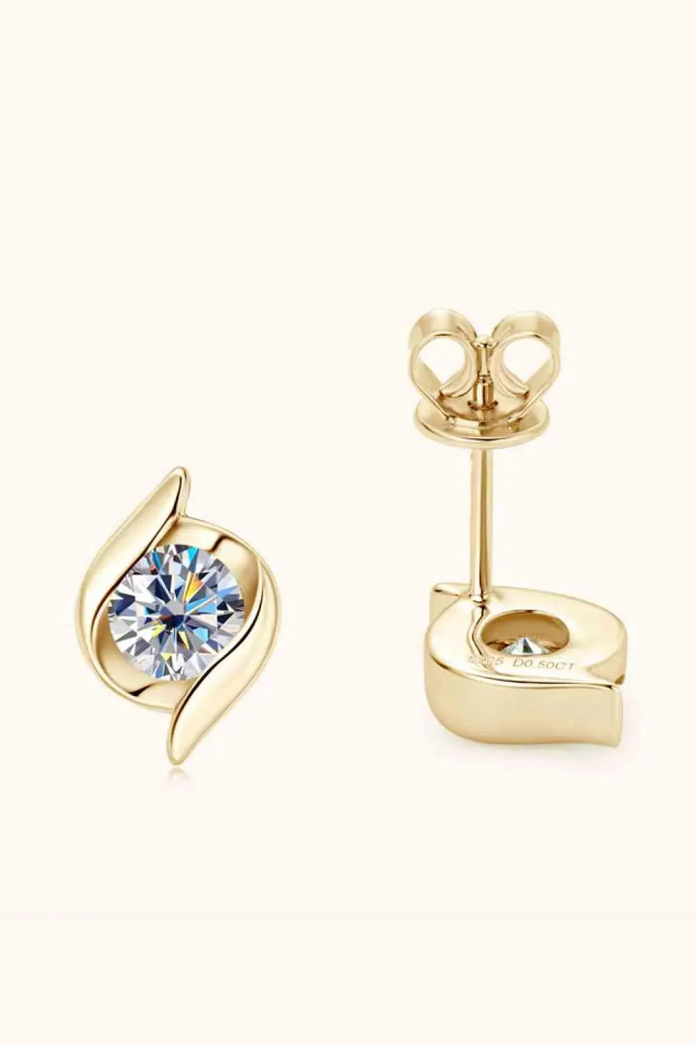 1 Carat Moissanite 925 Sterling Silver Stud Earrings Moissanite - Tophatter Daily Deals